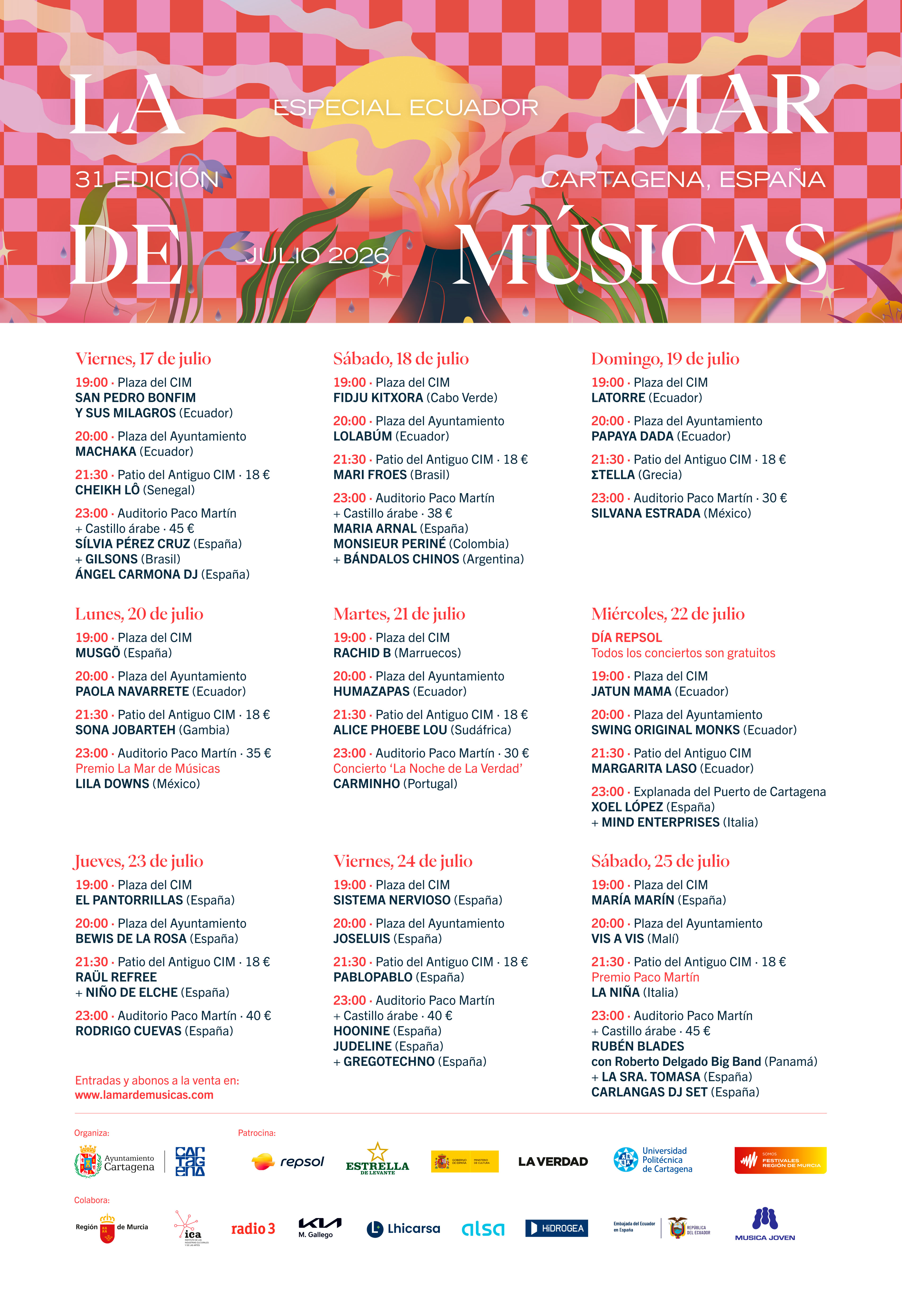 Programa La Mar de M�sicas por d�as